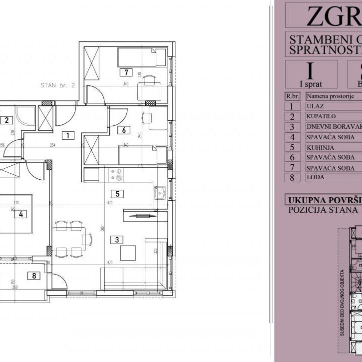 Četvorosoban stan na prodaju, Adice, Novi Sad, 61m², 134.200 €
