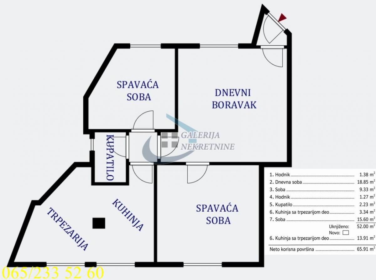 Stan Prodaja Beograd Karađorđev Park 66 m2