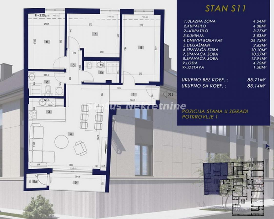 Stan Prodaja Novi Sad  83 m2