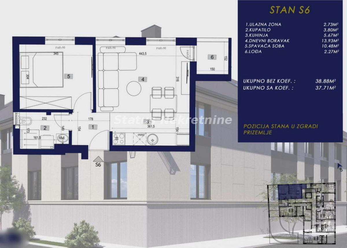 Stan Prodaja Novi Sad  38 m2