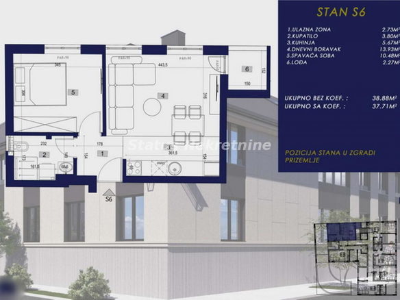 Stan Prodaja Novi Sad  38 m2