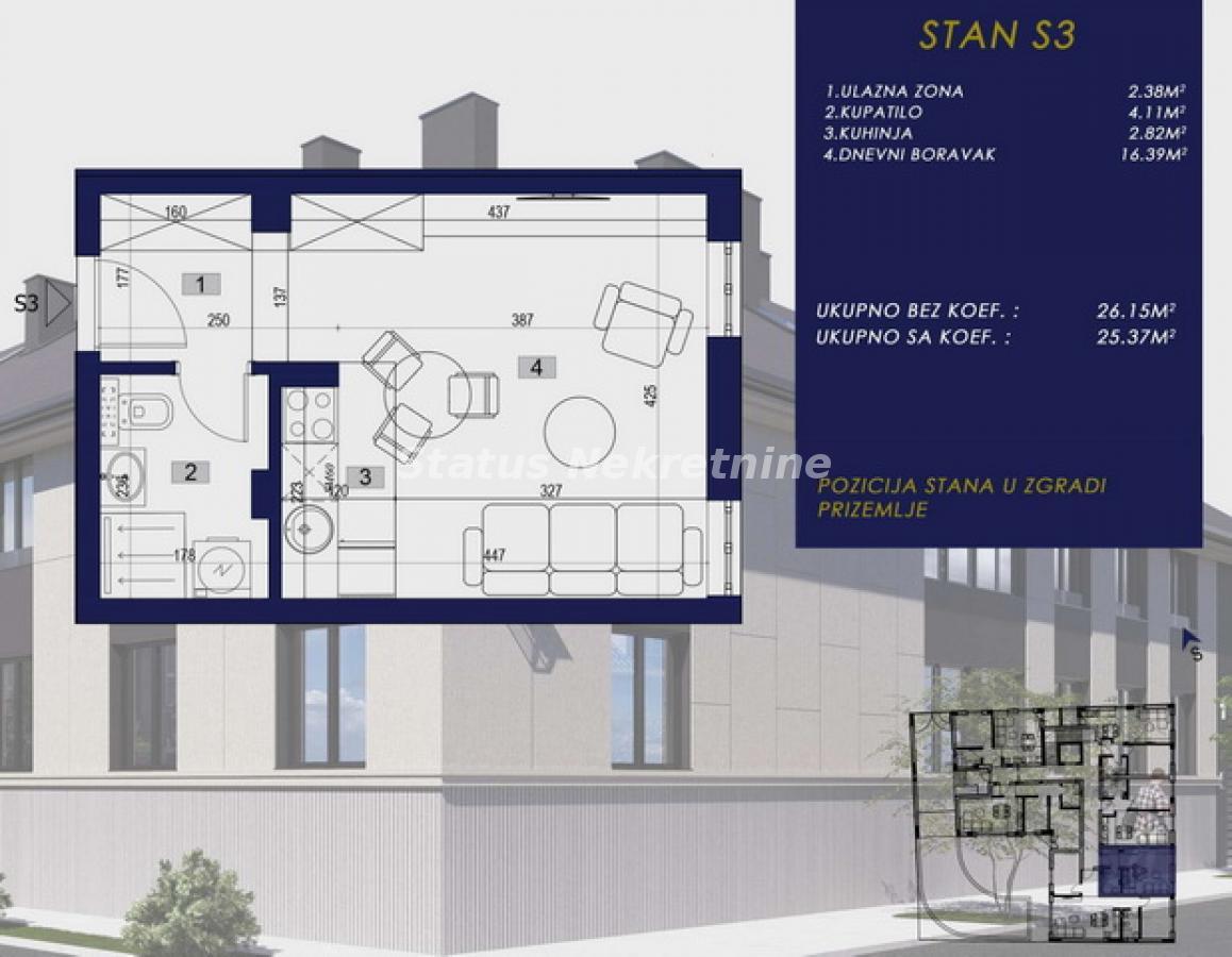 Stan Prodaja Novi Sad  25 m2