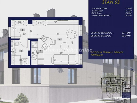 Stan Prodaja Novi Sad  25 m2
