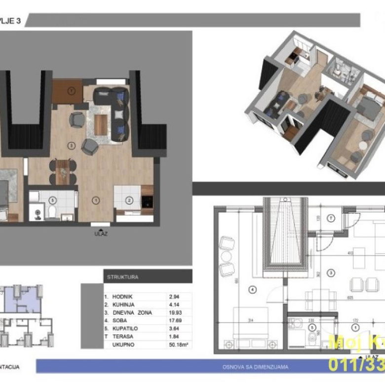 Stan Prodaja Valjevo  50 m2