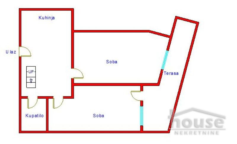 skica-prizemlje Četvorosoban stan na prodaju, Nova Detelinara, Novi Sad, 89m², 137.500 €