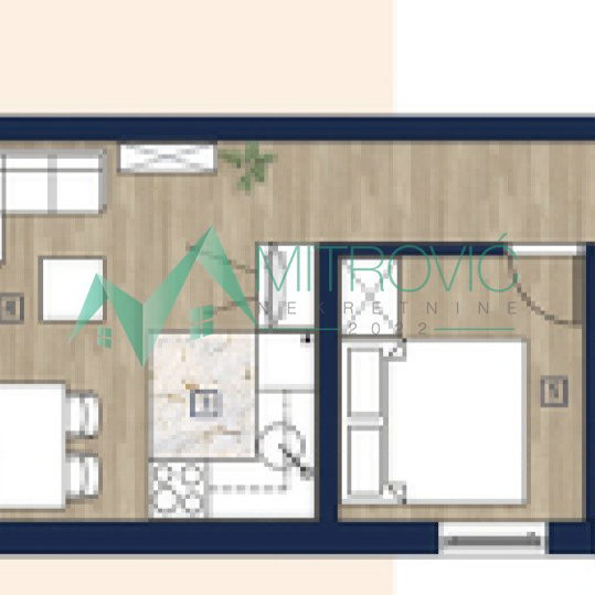 Jednoiposoban stan na prodaju, Adice, Novi Sad, 41m², 77.250 €