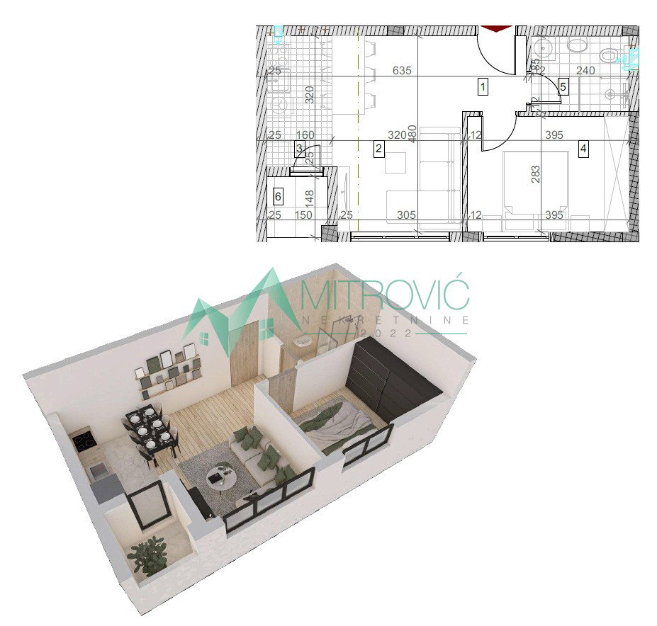 stanovi-1-5-re-miSeluk-1003457-vwpfx Jednoiposoban stan na prodaju, Sremska Kamenica, Novi Sad, 40m², 111.910 €