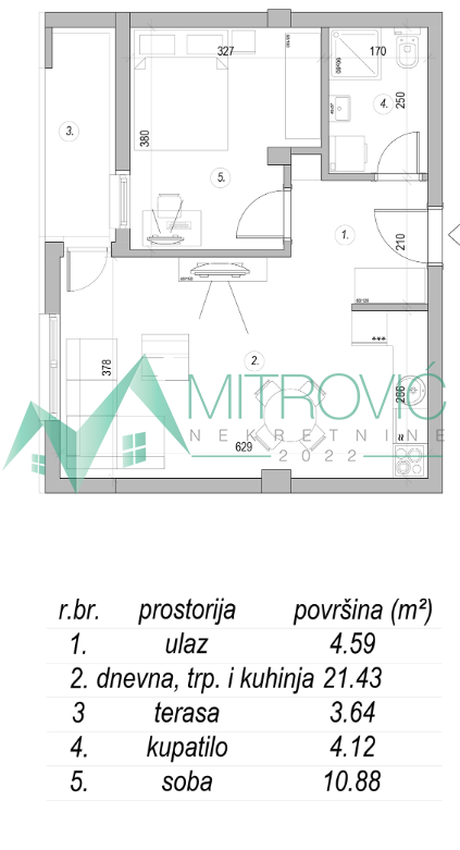 stanovi-1-5-re-miSeluk-1003718-fwyoz Jednoiposoban stan na prodaju, Sremska Kamenica, Novi Sad, 45m², 116.380 €