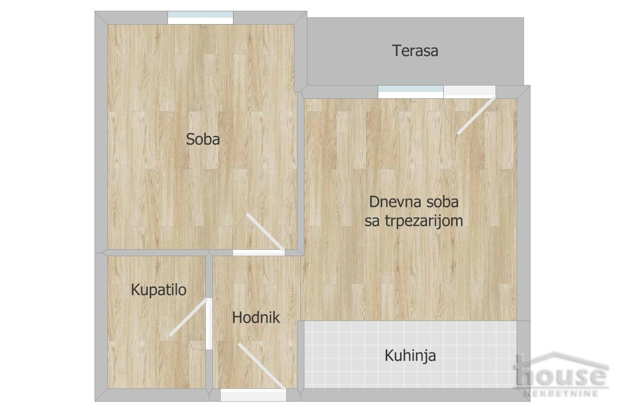 Jednoiposoban stan na prodaju, Podbara, Novi Sad, 38m², 2. sprat, 129.000 €