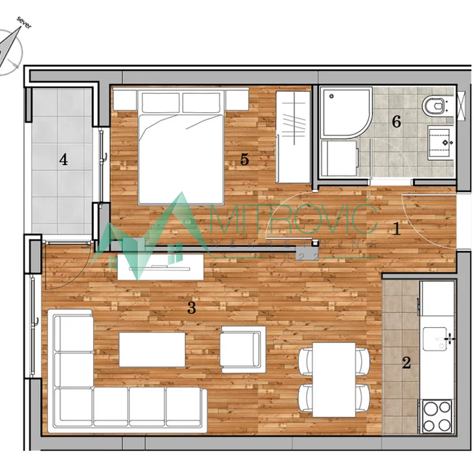 Jednoiposoban stan na prodaju, Telep, Novi Sad, 42m², 125.513 €