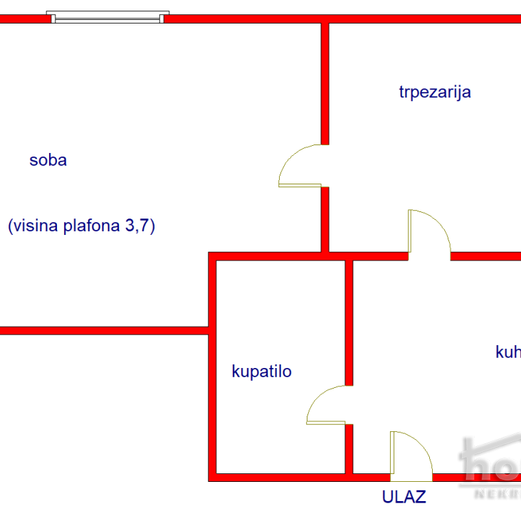 Jednoiposoban stan na prodaju, Gradić, Novi Sad, 34m², 1. sprat, 80.000 €