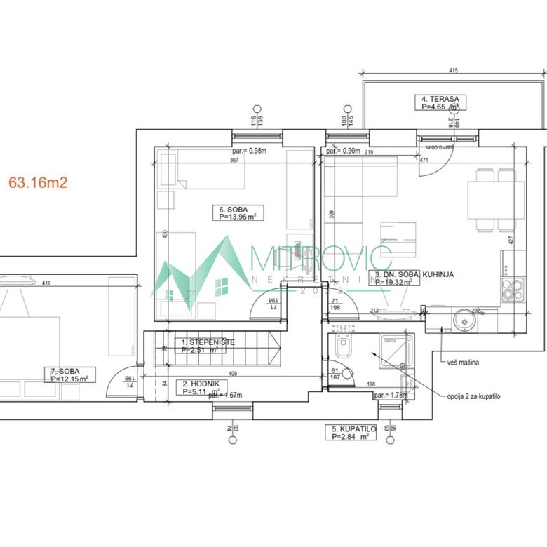 Dvoiposoban stan na prodaju, Centar, Novi Sad, 63m², 202.016 €