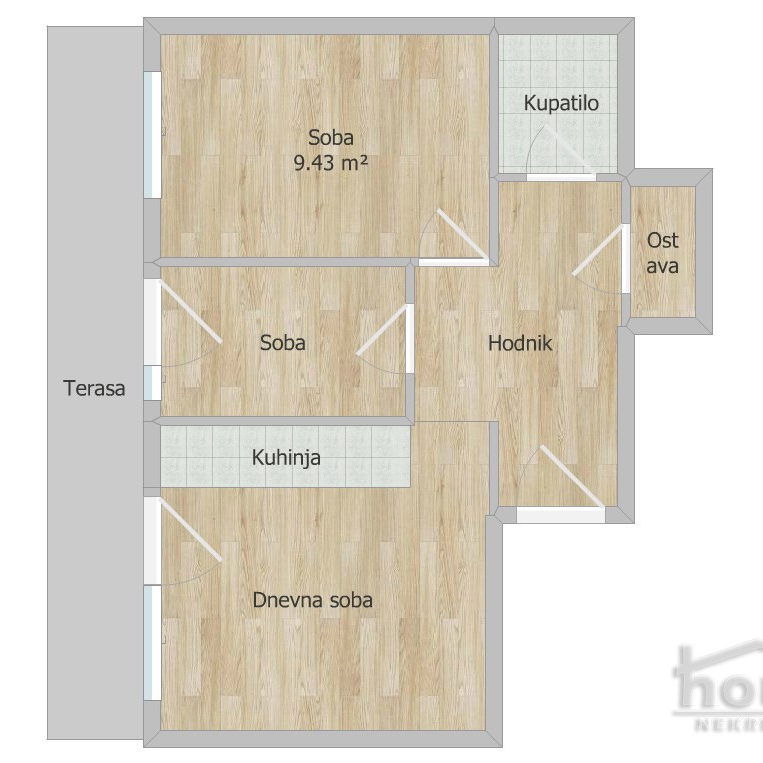 Dvoiposoban stan na prodaju, Grbavica, Novi Sad, 52m², 170.000 €