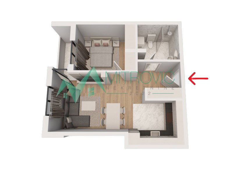 Dvosoban stan na prodaju, Sremska Kamenica, Novi Sad, 43m², 112.940 €