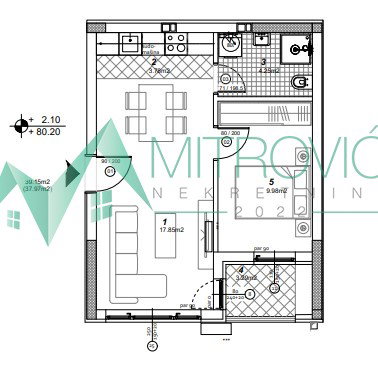stanovi-2-pr-telep-1001975-gb6en Dvosoban stan na prodaju, Telep, Novi Sad, 38m², 105.620 €