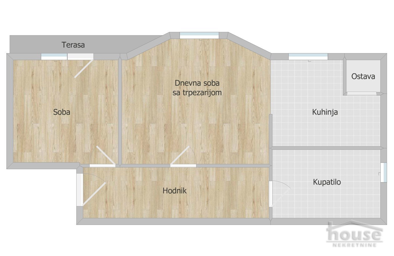 Dvosoban stan na prodaju, Veternik, Novi Sad, 57m², Prizemlje, 130.000 €