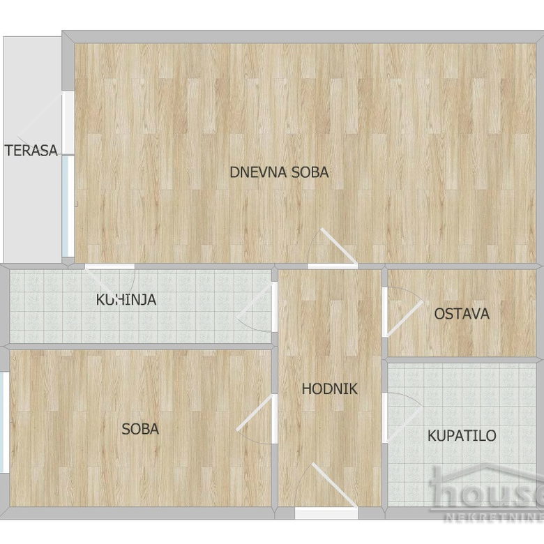Dvosoban stan na prodaju, Detelinara, Novi Sad, 52m², 2. sprat, 115.000 €
