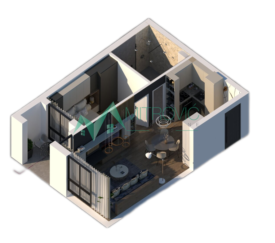Dvosoban stan na prodaju, Sajmište, Novi Sad, 46m², 152.645 €