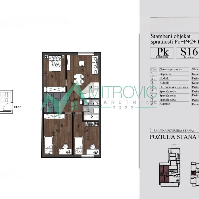 Troiposoban stan na prodaju, Nova Detelinara, Novi Sad, 63.37m², 176.200 €