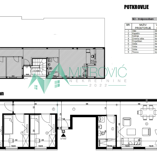 Troiposoban stan na prodaju, Adice, Novi Sad, 82m², 148.650 €