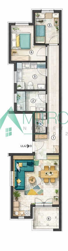 Troiposoban stan na prodaju, Vidovdansko Naselje, Novi Sad, 71m², 138.950 €
