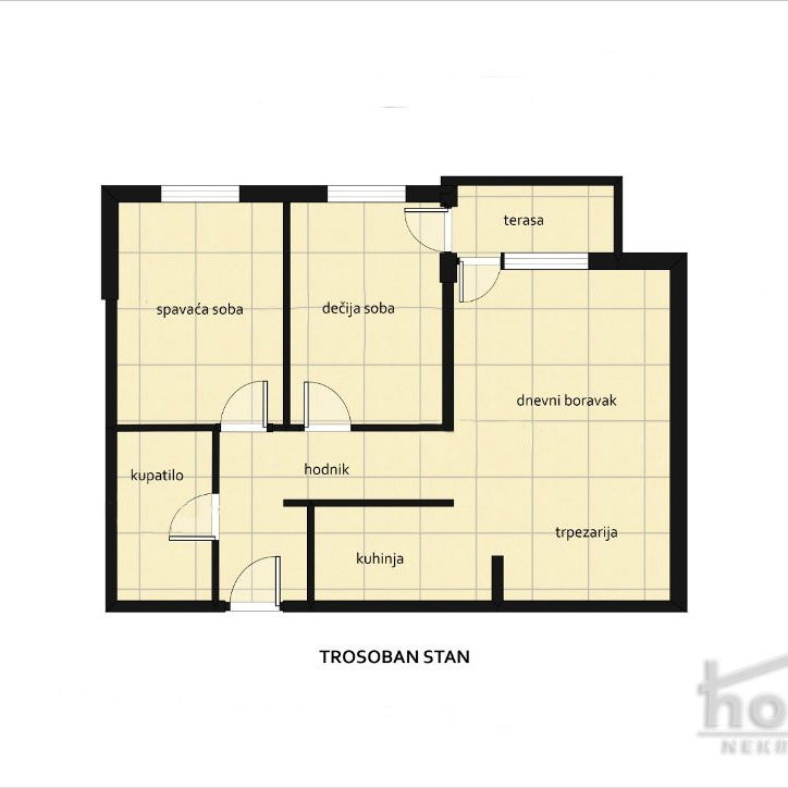 Trosoban stan na prodaju, Nova Detelinara, Novi Sad, 63m², 1. sprat, 249.000 €