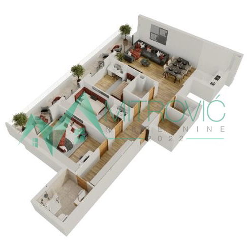 Troiposoban stan na prodaju, Salajka, Novi Sad, 106m², 252.010 €