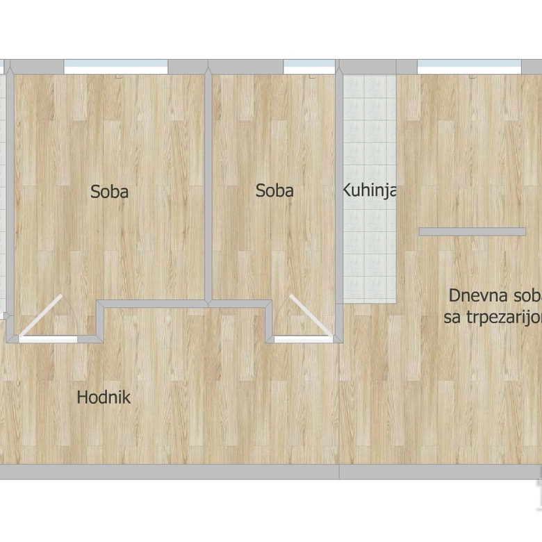 Dvoiposoban stan na prodaju, Telep, Novi Sad, 51m², 2. sprat, 142.800 €
