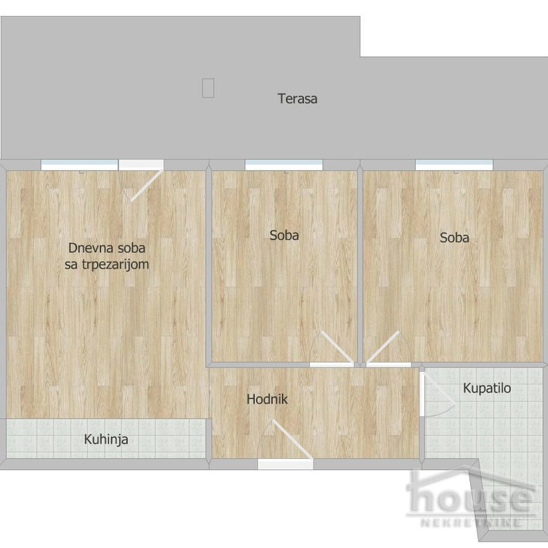 Trosoban stan na prodaju, Petrovaradin, Novi Sad, 67m², 2. sprat, 154.100 €