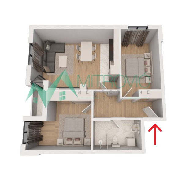 Trosoban stan na prodaju, Sremska Kamenica, Novi Sad, 62.12m², 153.560 €