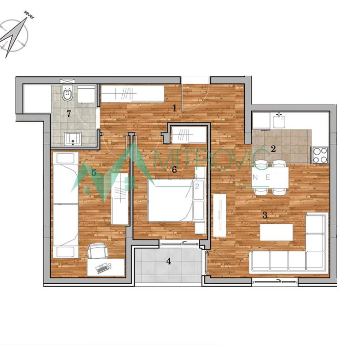 Trosoban stan na prodaju, Telep, Novi Sad, 60m², 172.018 €
