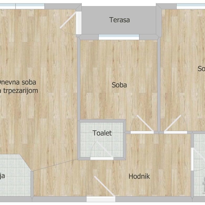 Trosoban stan na prodaju, Telep, Novi Sad, 65m², 2. sprat, 179.000 €