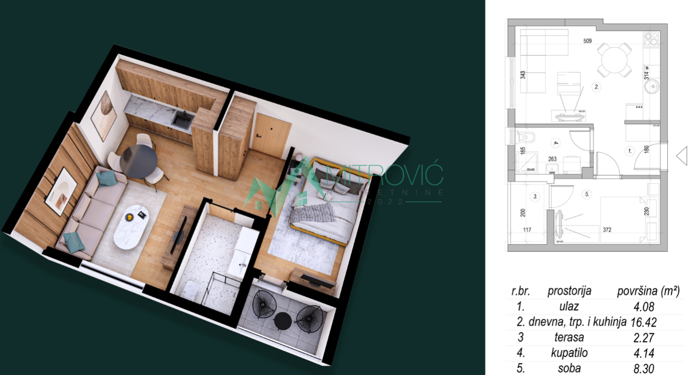 stanovi-3-vp-miSeluk-1003514-fdpnz Trosoban stan na prodaju, Sremska Kamenica, Novi Sad, 35m², 95.740 €