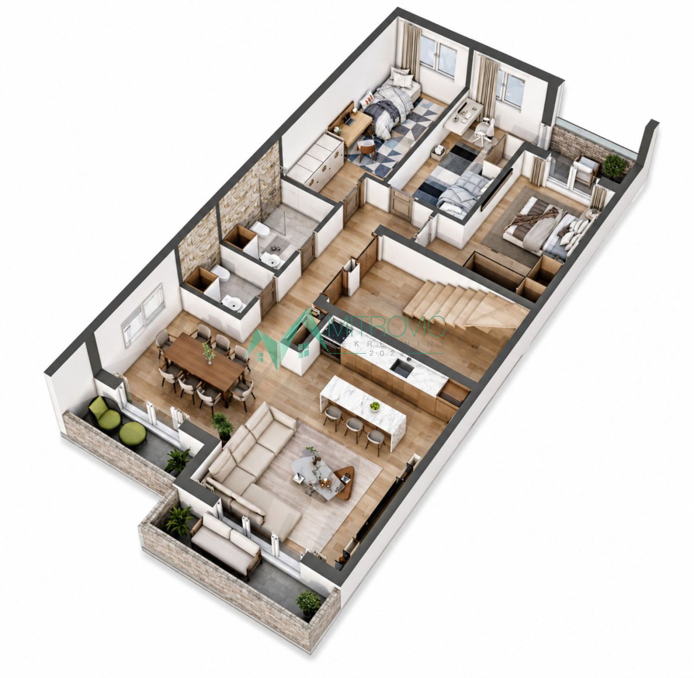 Četvorosoban stan na prodaju, Veternička Rampa, Novi Sad, 97m², 198.790 €