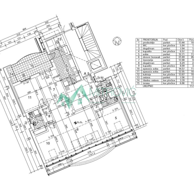 Četvorosoban stan na prodaju, Centar, Novi Sad, 114m², 309.000 €