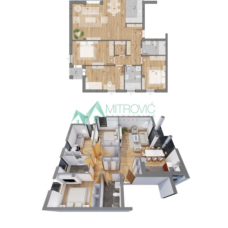 Četvorosoban stan na prodaju, Petrovaradin, Novi Sad, 96m², 168.000 €