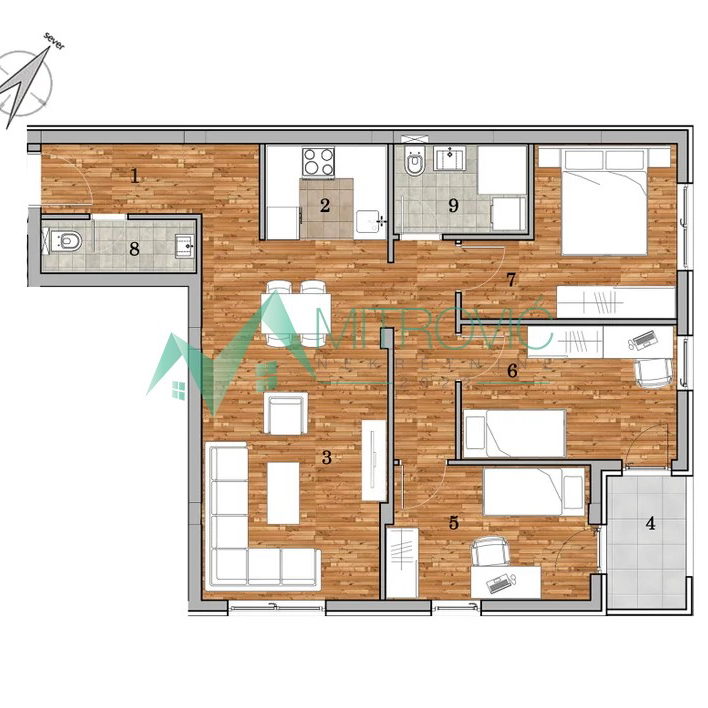 Četvorosoban stan na prodaju, Telep, Novi Sad, 77m², 216.445 €