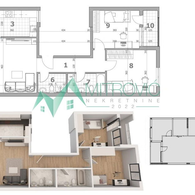Četvorosoban stan na prodaju, Veternik, Novi Sad, 102m², 195.770 €