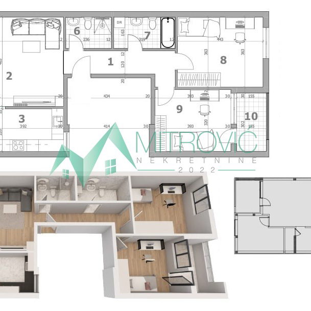 Četvorosoban stan na prodaju, Veternik, Novi Sad, 104m², 200.120 €