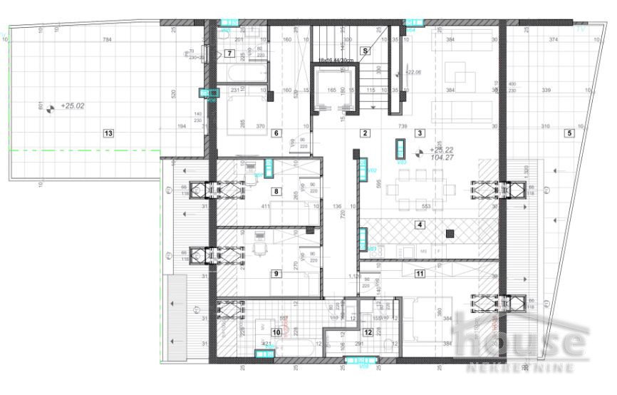 Petosoban stan na prodaju, Grbavica, Novi Sad, 185m², 7. sprat, 555.000 €