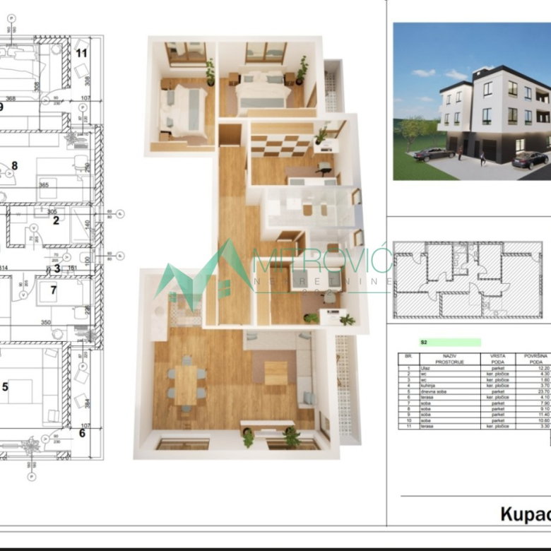 Petosoban stan na prodaju, Veternik, Novi Sad, 89m², 174.400 €
