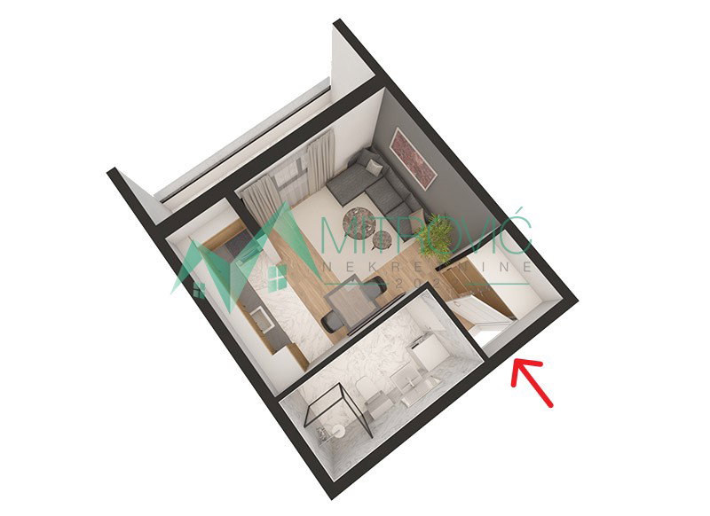 stanovi-5-pr-miSeluk-1004091-u3tmu Garsonjera na prodaju, Sremska Kamenica, Novi Sad, 31.71m², 83.290 €
