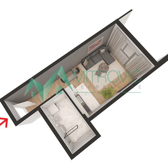 Garsonjera na prodaju, Sremska Kamenica, Novi Sad, 31.49m², 82.700 €