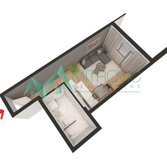Garsonjera na prodaju, Sremska Kamenica, Novi Sad, 30m², 79.480 €