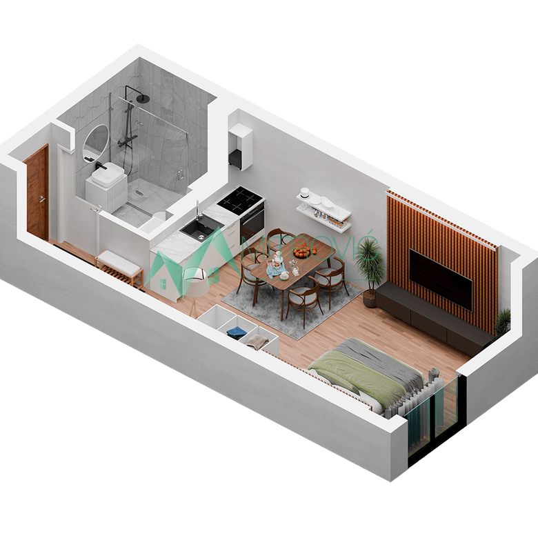 Garsonjera na prodaju, Podbara, Novi Sad, 27m², 96.490 €