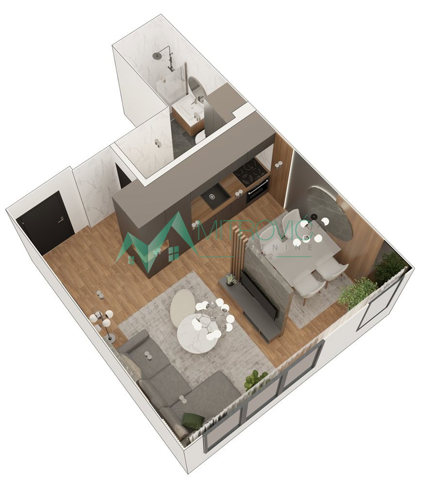Garsonjera na prodaju, Sajmište, Novi Sad, 29m², 118.140 €