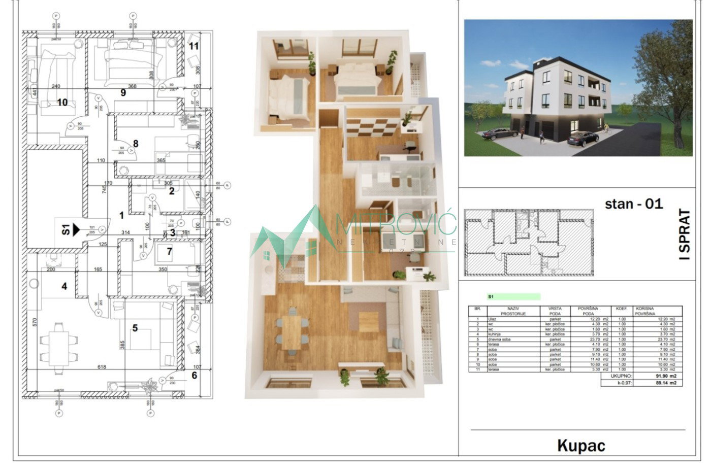 stanovi-5-re-veternik-1004203-ksf8r Petosoban stan na prodaju, Veternik, Novi Sad, 89m², 1. sprat, 174.400 €