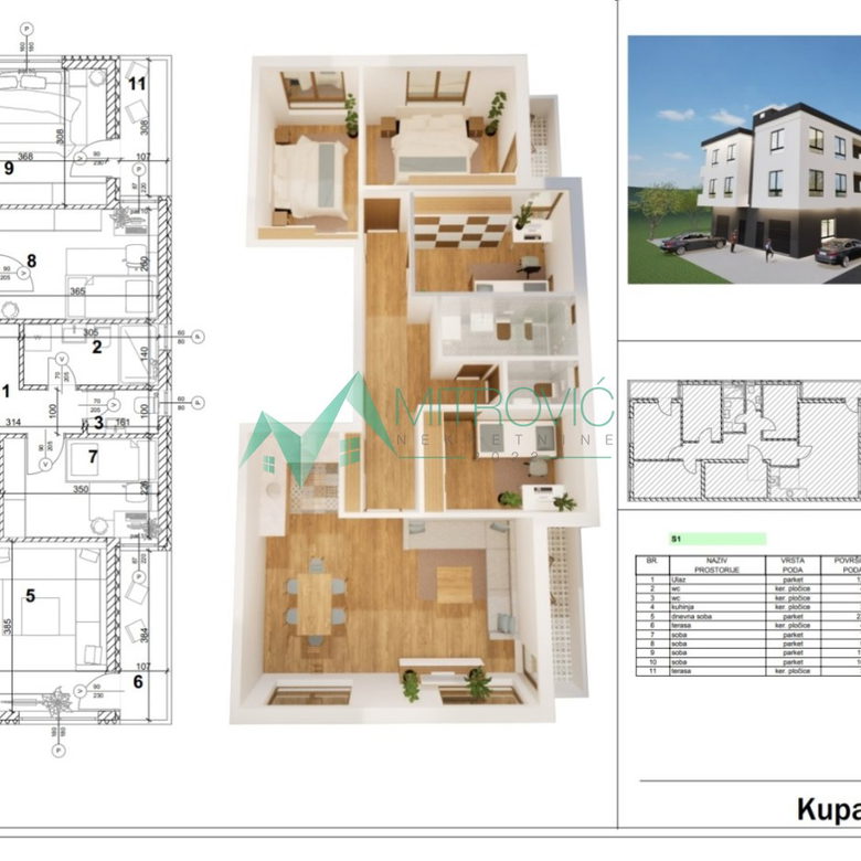 Petosoban stan na prodaju, Veternik, Novi Sad, 89m², 1. sprat, 174.400 €
