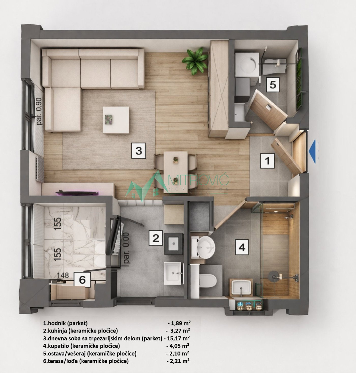 stanovi-5-vp-salajka-1004030-rfyc4 Garsonjera na prodaju, Salajka, Novi Sad, 29m², 88.500 €