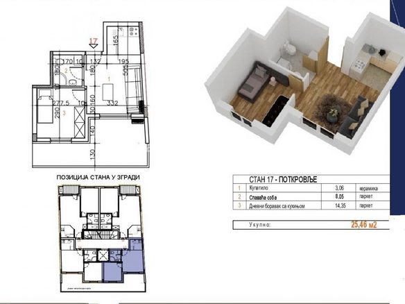 Stan Prodaja Novi Sad  25 m2